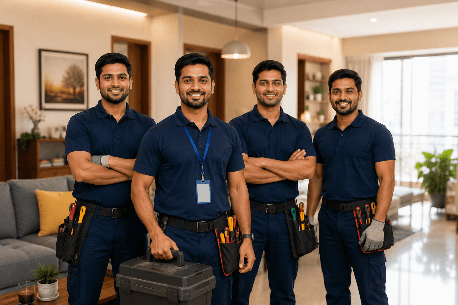 HomeRepairPro professional technician providing home appliance repair service at customer doorstep